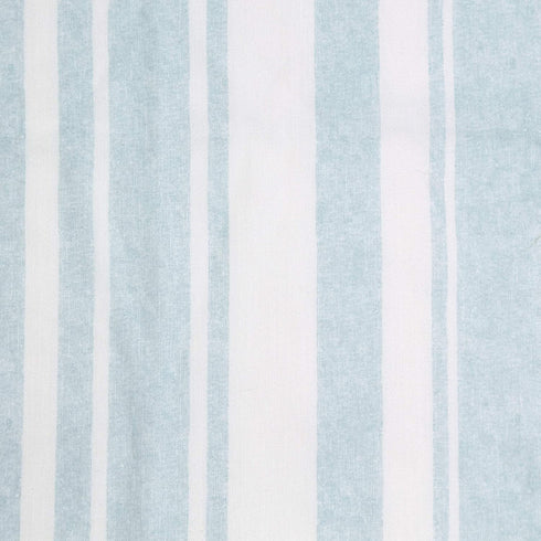Archaeo Ticking Stripe Textured Cotton Blend Sheer Curtain, 54" x 63", Aqua/White