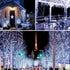SUNNEST Window Curtain String Light 300 LEDs USB Powered Waterproof Fairy Lights 8 Lighting Modes Remote Control Lights for Christmas Bedroom Party Wedding Home Garden Wall Decorations, (White)