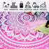 Folkulture Round Mandala Tapestry or Beach Blanket, Set of 2 Hippie Boho Mandala Tapestry, Indian Circle Tablecloth or Rug, Large Cotton Bohemian Yoga Mat for Meditation - 72 Inches, Green and Pink