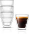JoyJolt Pila Double Walled Espresso Glasses, Set of 4 Espresso Cups 3 Ounce Capacity. Stackable Thermal Clear Glass Cups, Ideal Fit for Espresso Machine and Coffee Maker