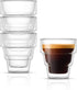 JoyJolt Pila Double Walled Espresso Glasses, Set of 4 Espresso Cups 3 Ounce Capacity. Stackable Thermal Clear Glass Cups, Ideal Fit for Espresso Machine and Coffee Maker