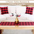 BETTERLINE Buffalo Check Plaid Set of Table Runner and 2 Throw Pillow Covers - Plaid Pattern Checkers - 72 Inch x 14 Inch Runner and 18 Inch x 18 Inch Pillow Cover Case