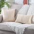 MANDIOO Cotton Knitted Decorative Throw Pillow Covers Soft Cozy Outdoor Cushion Cases Luxury Modern Pillowcases for Couch Sofa Bed 20x20 Inches Beige