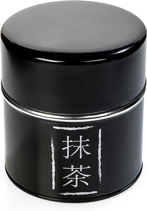 Tealyra - Matcha Plated Aluminum Tin and Stainless Steel Mesh Sifter and Scoop - Matcha Green Tea Strainer Can - Removable Sifter Part - Make Perfect Matcha - Holds Up To 113g (4-ounce)