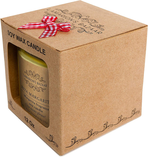 Rita Margarita - Lime Margarita Fragrance - Decorated with Salt - Large Soy Candle in a Kraft Box