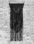 Boho Black Macrame Wall Hanging Woven Decor - Black 16 x 36 Inches Modern Bohemian Farmhouse Wall Art Tapestry Decor for House, Apartment, Dorm Room, Nursery, Party Decorations, Wedding, Wall Ornament
