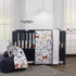 Carter's Safari Party - Musical Mobile with 2 Plush Blue Elephants & 2 Plush Grey & Black Striped Zebras, Blue, Grey, Black