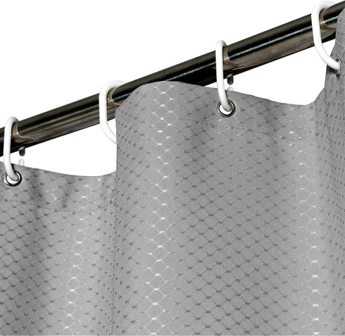 AooHome Extra Long 86" Shower Curtain, Fabric Bathroom Curtain Waffle Weave Pattern with Weighted Hem for Hotel, Heavyweight, Water Repellent, 72 Width by 86 Height Inch, Gray