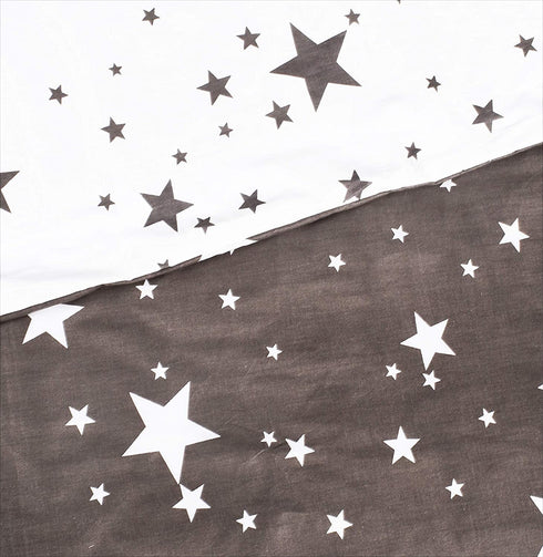 MEJU Star Twinkle 100% Cotton Duvet Cover 43" X 59" + Pillowcase 13" X19" Bedding Set with Zipper Closure for Baby Toddler Boys Girls Crib Bed Decoration Gift (11)