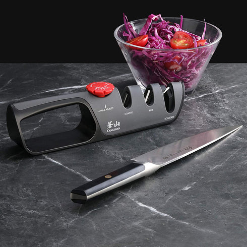 Cangshan 1026108 3-Stage Adjustable 14-24 Degree Professional Knife + Scissor Sharpener
