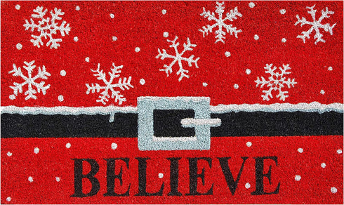 Calloway Mills 101811729 Believe Doormat, 17" x 29", Red/Black/White