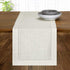 D'Moksha Homes Ivory Table Runner - 14 x 108 Inch, 100% Pure Linen Hemstitch Table Runners 108 inches Long, Machine Washable, Easter Table Runner, Perfect for Spring Summer Mother's Day