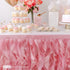 Bluekate Coral Pink Tutu Table Skirt. 6ft Table Skirt with Double Layer Organza Willows. Princess Party Decorations, Quinceanera, 1st Baby Girl Birthday Decor, Baby Shower Decor or Gender Reveal