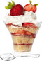 Mini Swirl Triangle Dessert Cups - Plastic Reusable Cups For Serving Dessert, Fruits & Mini Appetizer - Sampling Tasting Cups for Wedding Birthday Parties By Loreso(48CT 3.5oz Cups with Spoons)