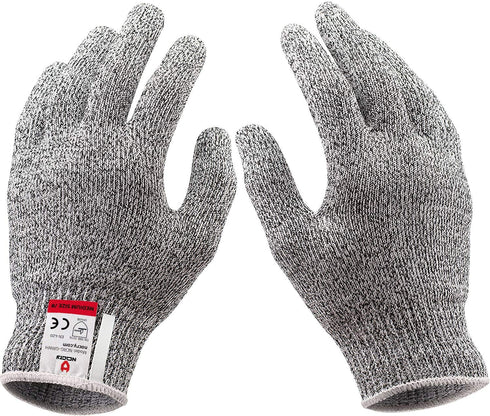 NoCry Cut Resistant Gloves - Ambidextrous, Food Grade, High Performance Level 5 Protection. Size Medium, Complimentary Ebook Included