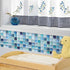 BEAUSTILE Decorative Tile Stickers Peel and Stick Backsplash Fire Retardant Tile Sheet (5pcs) (R ,N.Blue)
