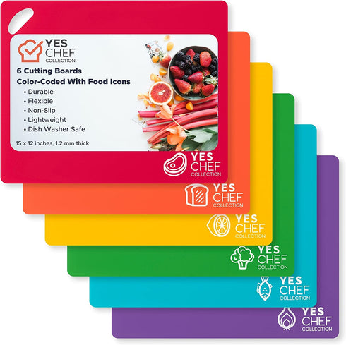 Flexible cutting boards set of 6