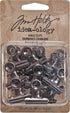 Tim Holtz Idea-ology Hinge Clips, Antique Satin Nickel Finish, Pack of 15 Miniature Metal Bulldog Clips, 7/8 x 7/8 Inch, TH92692