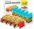 GINKGO Taco Holder Stand Set of 6 - Taco Truck Tray Style Rack, Holds Up to 4 Tacos Each, ABS Health Material Very Hard and Sturdy, Dishwasher Top Rack Safe, Microwave Safe