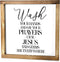 Wash Your Hands And Say Your Prayers Sign 12x12 Inch, Funny Wall Bathroom Signs With Quotes, Jesus And Germs Sign, Cute Bathroom Signs Decor Farmhouse, Rustic Wash Your Hands Sign Bathroom Decor