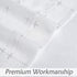 Central Park White Semi Sheer Curtain Gray GEO Cross Embroidery Panels Linen Texture Rod Pocket Window Treatment Drape Sets for Living and Bedroom Farmhouse 84 inches Long, 2 Panels, White