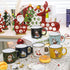 Set of 6 Coffee Mug Set Large-sized 14 Ounce Christmas Theme Ceramic Coffee Mugs - Holiday Funny Novelty Merry Christmas Mugs, Christmas Decoration Christmas Santa Gift