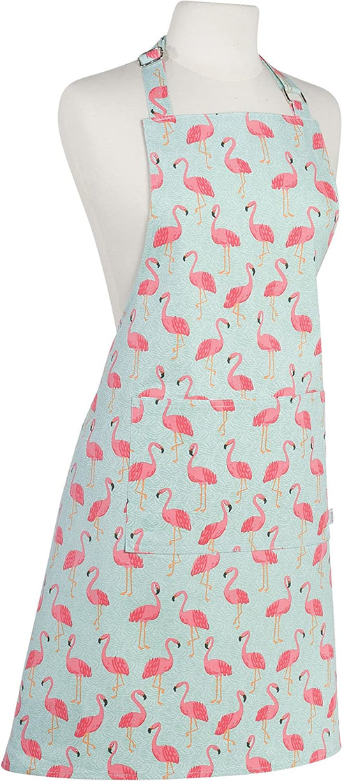 Now Designs Flamingos Chef's Kitchen Apron, 28 x 32 in