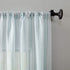 Archaeo Ticking Stripe Textured Cotton Blend Sheer Curtain, 54" x 63", Aqua/White