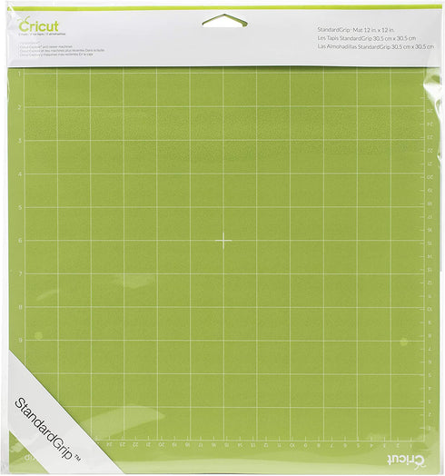 Cricut StandardGrip Machine Mats 12in x 12in, Reusable Cutting Mats for Crafts with Protective Film, Use with Cardstock, Iron On, Vinyl and More, Compatible with Cricut Explore & Maker (2 Count)