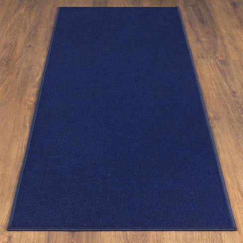 Sweet Home Stores Sweethome Collection Solid Design Rubberback Runner Rug, 2'3" x 6', Navy