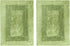 COTTON CRAFT Smith Set of 2 Cotton Handmade Heavyweight Reversible Racetrack Bath Rugs, 17 inch x 24 inch, Sage Green