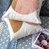 VANNCIO Modern Boho Throw Pillow Cover, Simple Textured Neutral Accent Pillowcase, Decorative Woven Cushion Sham for Bed Couch Sofa, 18x18 inches, 1 PC(Brown Pink)