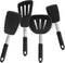 MICHELANGELO Silicone Spatula Set, Spatula Turner, Spatulas Silicone Heat Resistant, Large Spatulas for Nonstick Cookware, Turner Spatulas for Kitchen Use, Black Spatula 4-Piece