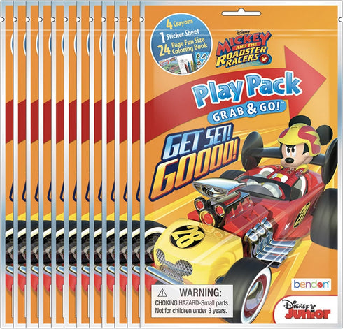 Bendon Mickey Mouse and The Roadster Racers Grab & Go Play Packs (Pack of 12)