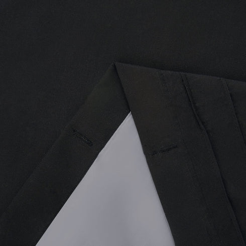 Comfort Spaces Windsor Bathroom Shower Pieced Ruffle Pattern Modern Elegant Microfiber Fabric Bath Curtains, 72x72, Black