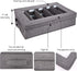 Flatware Storage Case, Silverware Storage Box Chest with Adjustable Dividers, Fabric Container Holder for Organizing Utensils, Cutlery, Flatware, Knives, Large Capacity Gray