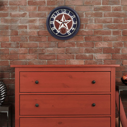 La Crosse Technology 404-3012TX 12 Inch Indoor/Outdoor Patriot Quartz Wall Clock with Temperature, 12, Blue