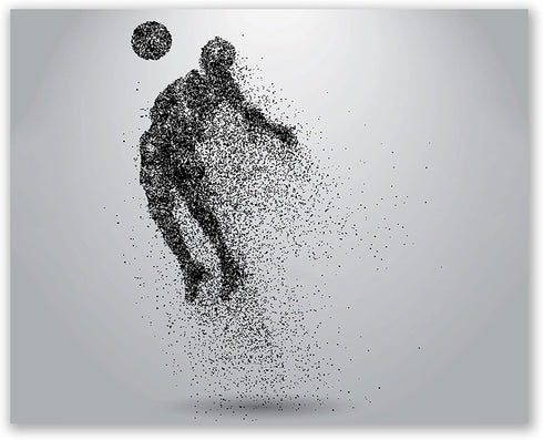 Soccer Wall Art Prints - Particle Silhouette Set of 4 (8x10) Poster Photos - Man Cave- Bedroom Decor