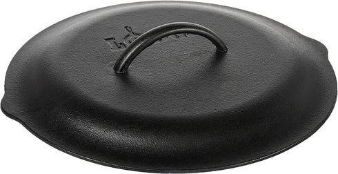 Lodge 12 Inch Cast Iron Lid. Classic 12-Inch Cast Iron Cover Lid with Handle and Interior Basting Tips.