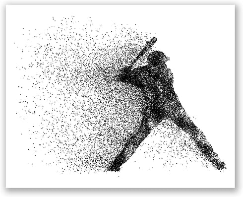 Baseball Wall Art Prints - Particle Silhouette - Set of 4 (8x10) Poster Photos - Bedroom - Man Cave Decor
