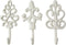 Shabby Chic Cast Iron Decorative Wall Mounted Hooks - White - Antique - French Country Charm - Large Decorative Hanging Hooks - Set of 3 - Screws and Anchors for Mounting Included - Comfify