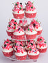 YestBuy 3 Tier Round Cupcake Stand with Base, Acrylic Cake Stand, Cupcake Tower Stand, Premium Cupcake Holder for 28 Cupcakes, Display for Pastry Wedding Birthday Party (4" Between 2 Layers)