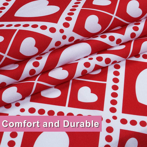 Valentine's Day Love Heart Tablecloth, Red Table Cloth, Waterproof Tablecloth Square for Valentine's Wedding Dinner Party Decoration, 55 x 55 Inch