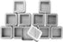 Cornucopia Square Silver Metal Tins w/View Window (12-Pack); Empty 1/2 Cup / 4-Ounce Capacity Clear Top Metal Boxes Great for Candles, Candies, Gifts, Balms & Treasures