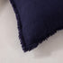 ATLINIA Linen Pillow Cover with Fringes Soft Solid Cushion Cover 20 x 20 Decorative Throw Pillow Cover for Couch Sofa Bed and Outdoor Navy Blue Pillow Cover