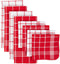 DII Waffle Weave Kitchen Collection, 100% Cotton, Kitchen Set, Red 8 Piece