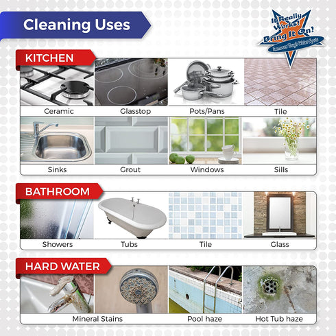Grout Cleaner, Hard Water Stain Remover, Remove Spots on Shower Door, Clean Tile, Fiberglass, Windows, Grout Lines Bring It On Cleaner 16 Ounce
