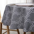 AooHome Quatrefoil Geometric Fabric Tablecloth, Water Repellent, Spill Proof, Suitable for Dinner (Charcoal, 60" Round)