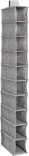 Amazon Basics Hanging Closet Shelf - 10-Tier, Heather Grey