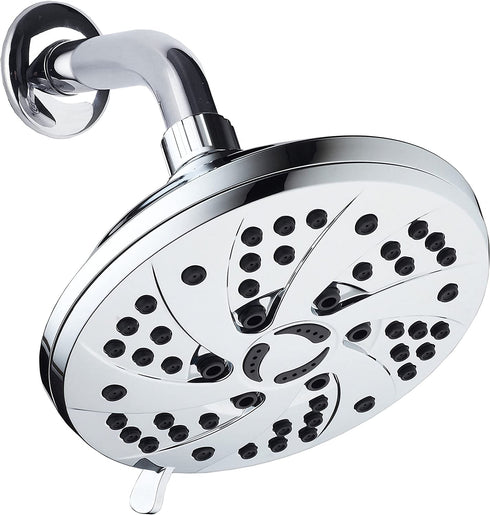 High Pressure 6-inch / 6-Setting Premium Rain Shower Head by AquaDance for the Ultimate Shower Spa Experience! Officially Independently Tested to Meet Strict US Quality & Performance Standards!